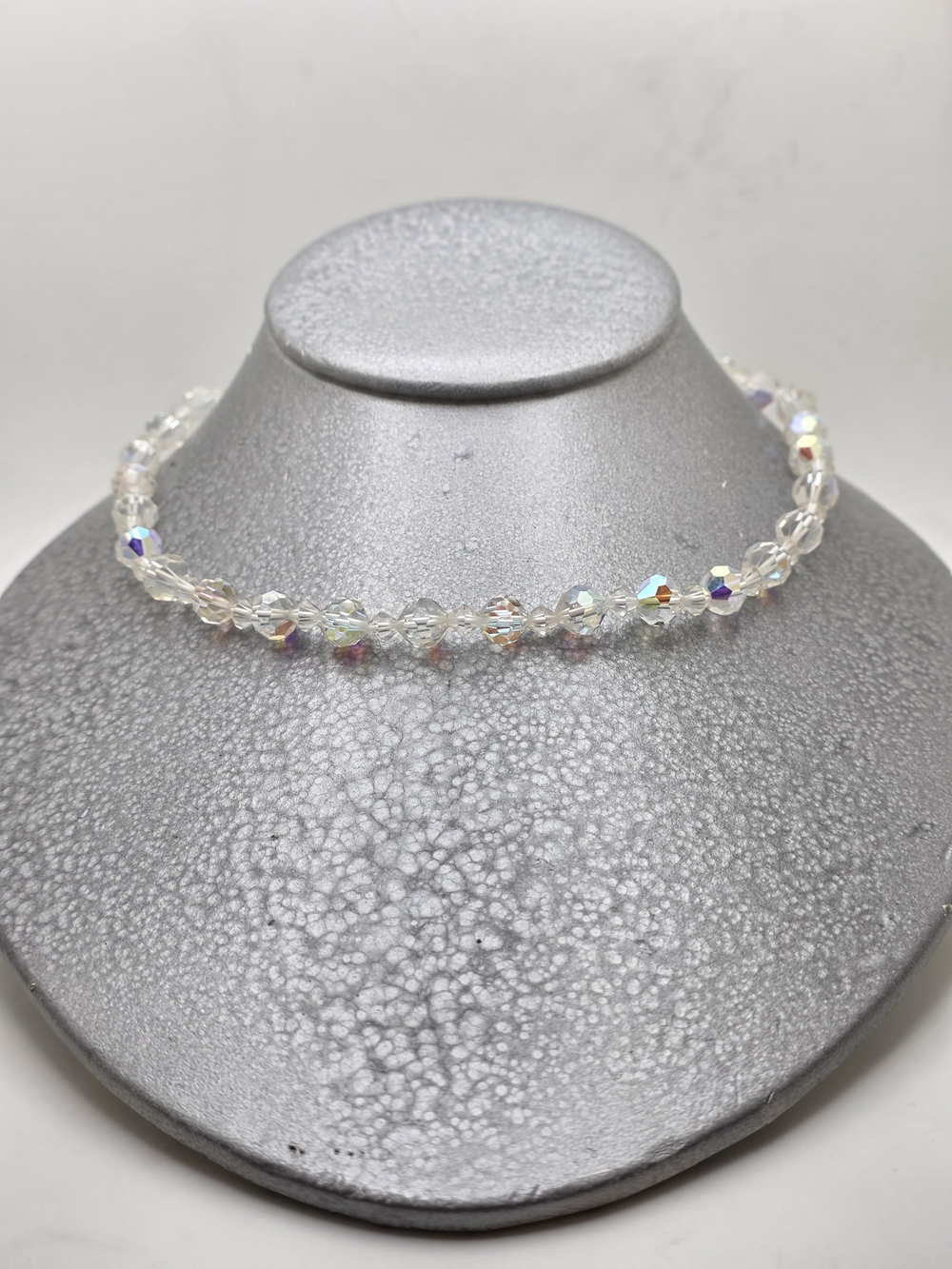 Crystal Aurora Faceted Bead Choker Necklace